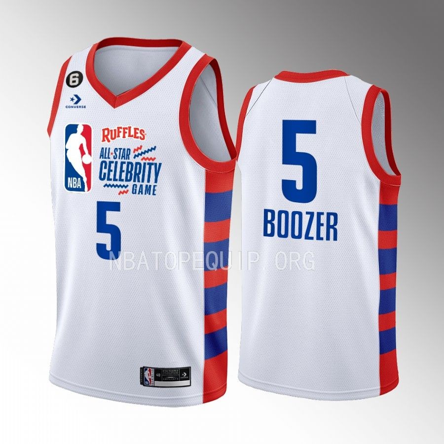 2023 All-Star Celebrity Game Team Dwyane Carlos Boozer White Jersey #5