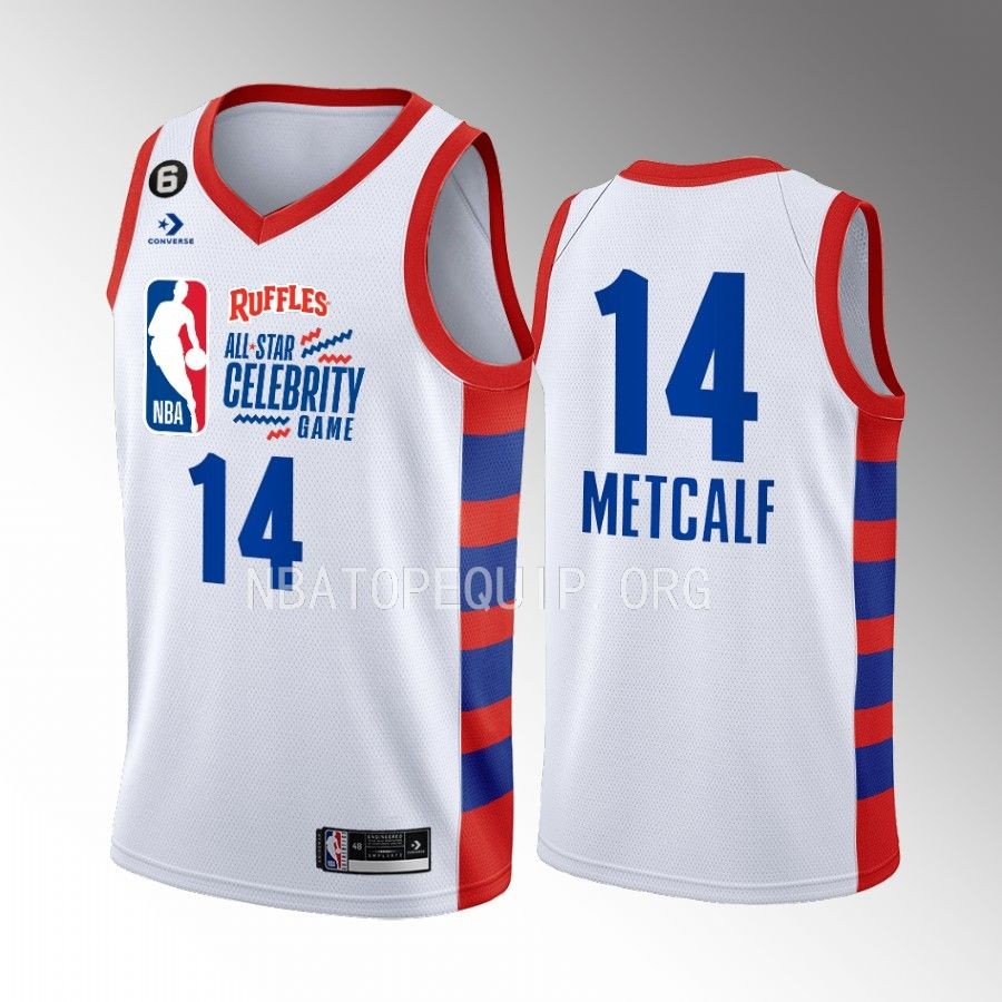 2023 All-Star Celebrity Game Team Dwyane DK Metcalf NFL player White Jersey #14