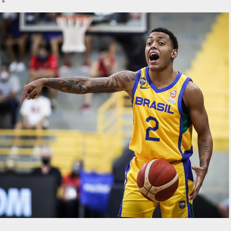 2023 FIBA World Cup Brazil  #2 Yago dos Santos Men Jersey Yellow Home