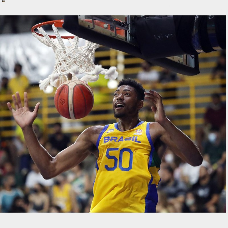 2023 FIBA World Cup Brazil  #50 Bruno Caboclo Men Jersey Yellow Home