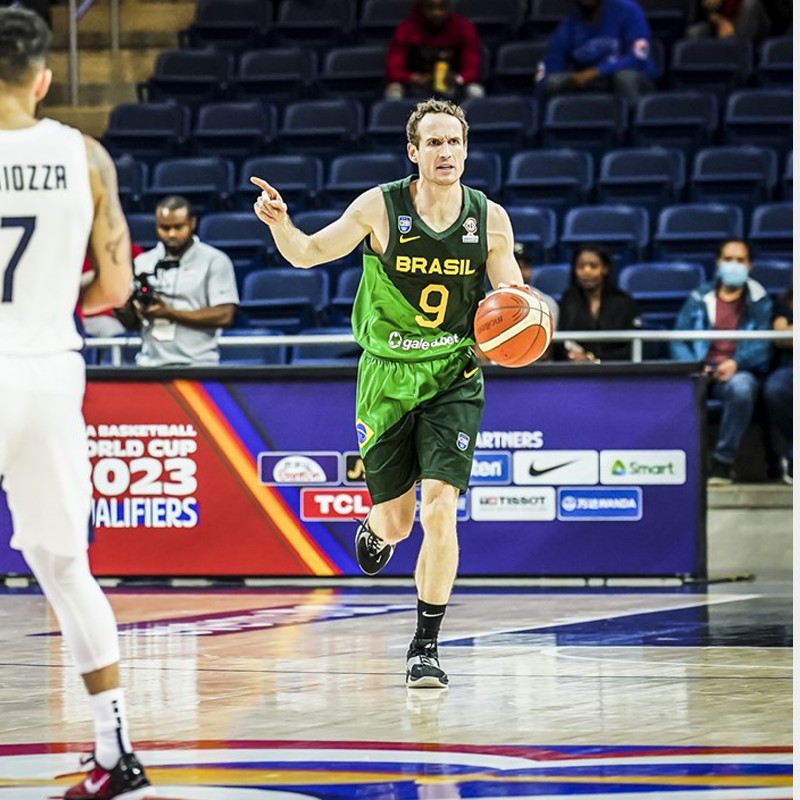 2023 FIBA World Cup Brazil  #9 Marcelo Huertas Men Jersey Green Away