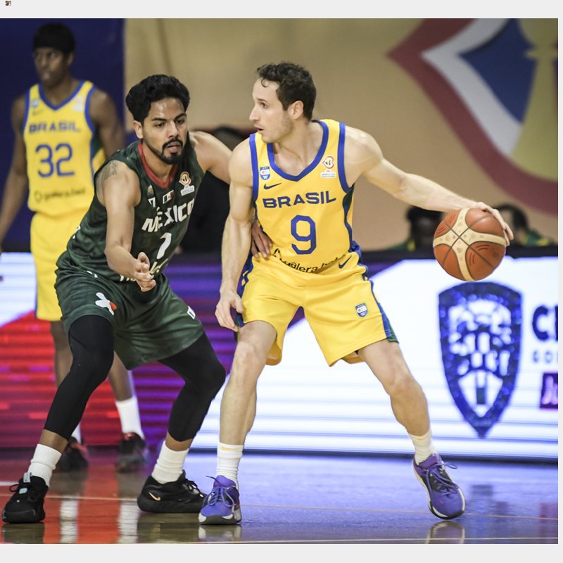 2023 FIBA World Cup Brazil  #9 Marcelo Huertas Men Jersey Yellow Home