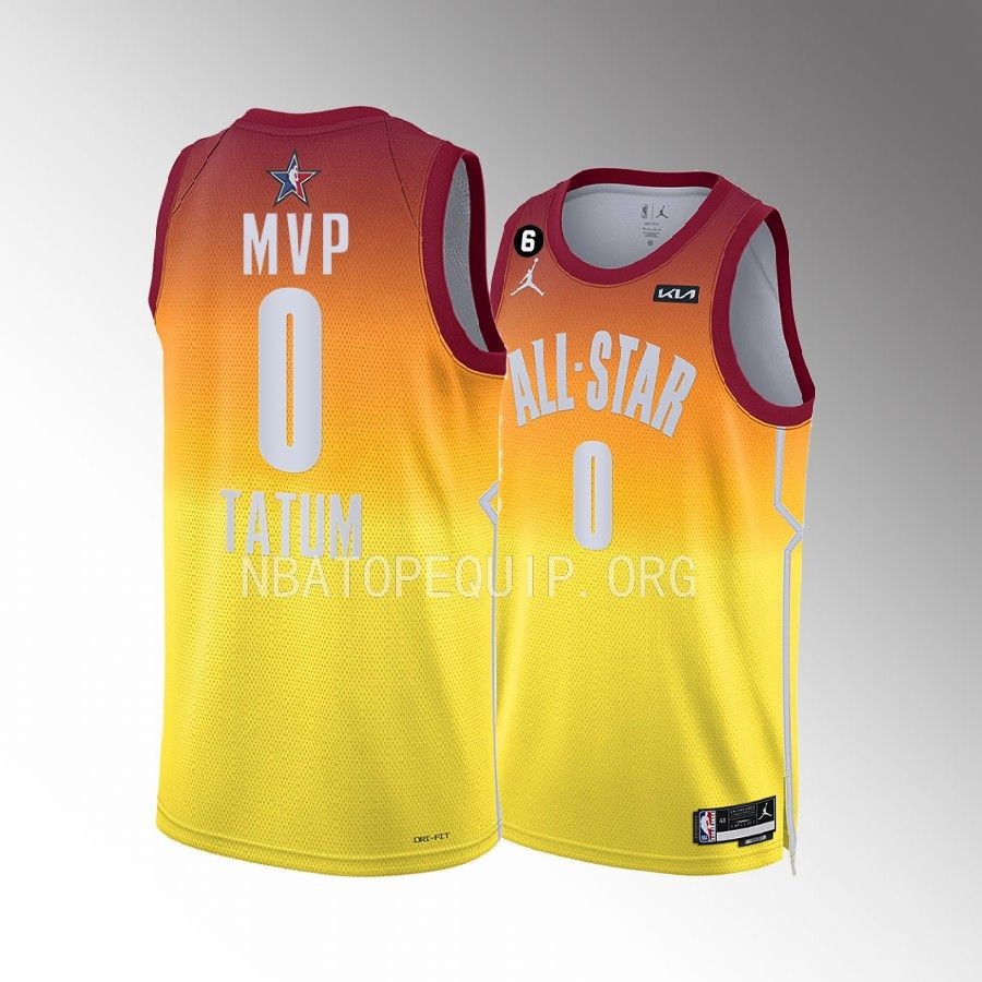 2023 NBA All-Star MVP Jayson Tatum Orange Jersey Celtics #0