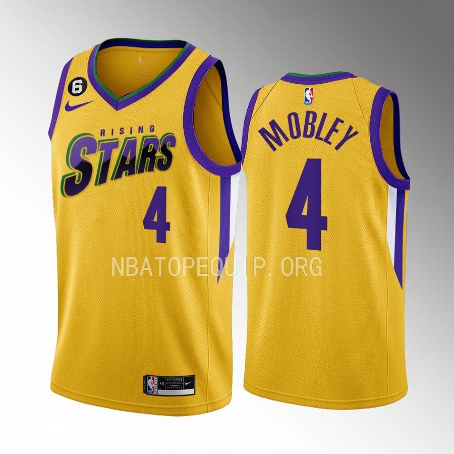 2023 NBA Rising Stars Evan Mobley Yellow Men's Uniform Cleveland Cavaliers #4 Jersey