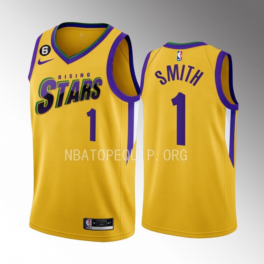 2023 NBA Rising Stars Jabari Smith Yellow Men's Uniform Houston Rockets #1 Jersey