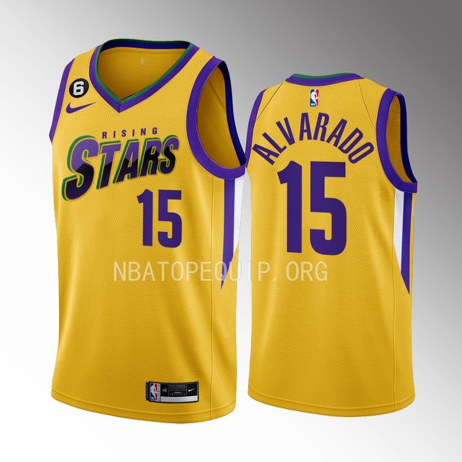 2023 NBA Rising Stars Jose Alvarado Yellow Men's Uniform New Orleans Pelicans #15 Jersey