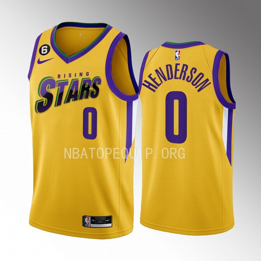2023 NBA Rising Stars Scoot Henderson Yellow Men's Uniform NBA G League #0 Jersey