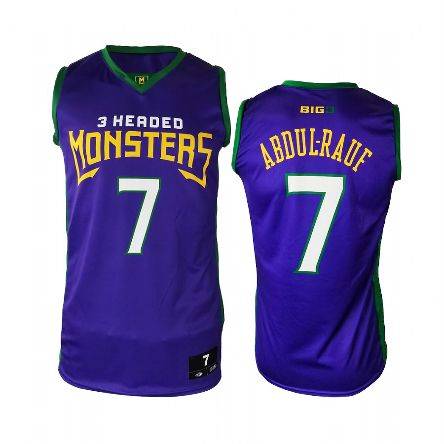3 Headed Monsters #7 Mahmoud Abdul-Rauf Jersey BIG3 Purple