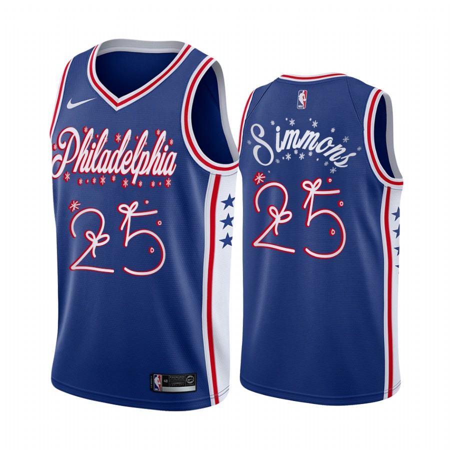 76ers Ben Simmons 2020 Xmas Jersey Festive Special Edition Blue