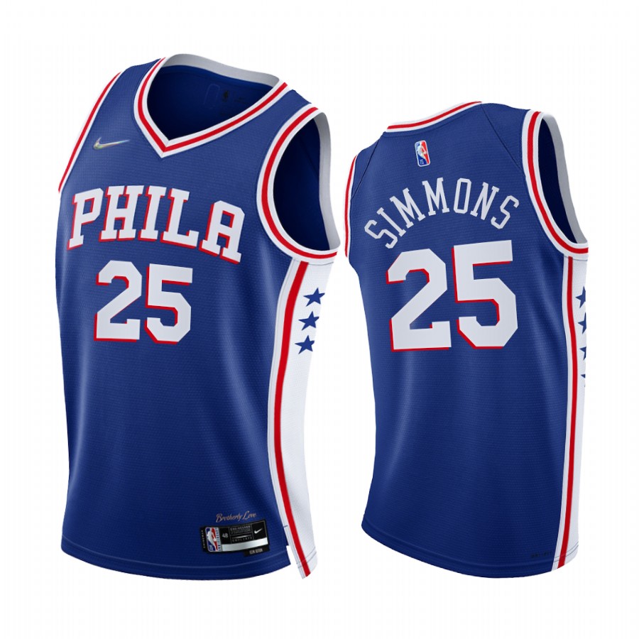 76ers Ben Simmons 75th Diamond Anniversary Royal 2021-22 Jersey Icon Edition
