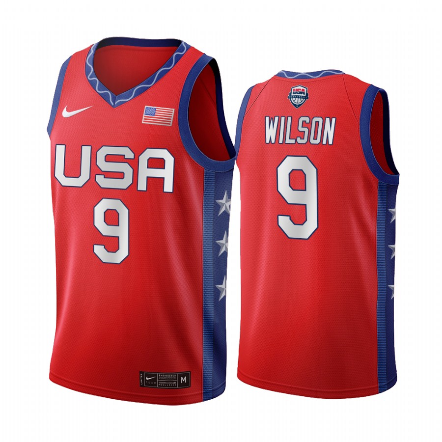 A'ja Wilson USA Women's National Team #9 Red 2020 Tokyo Olympics Jersey