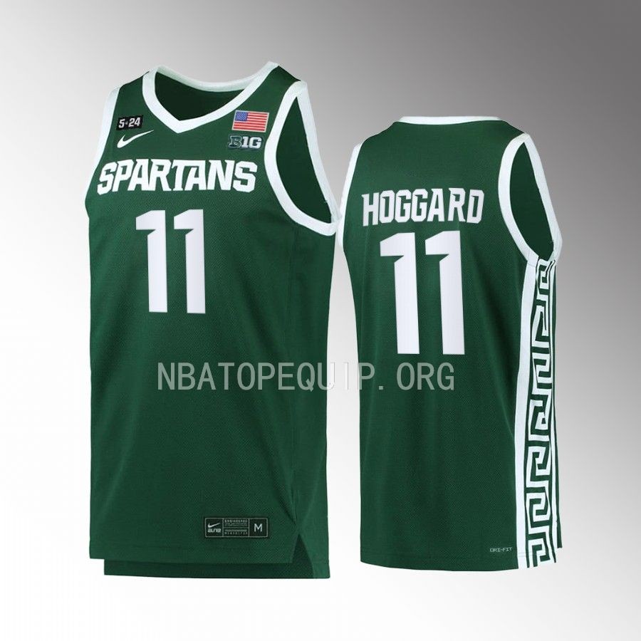 A.J. Hoggard Michigan State Spartans Green Jersey 2022-23   5.24 Honor Patch