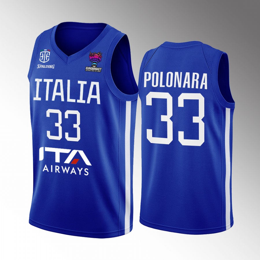 Achille Polonara Italy Team EuroBasket 2022 Blue Jersey Home #33