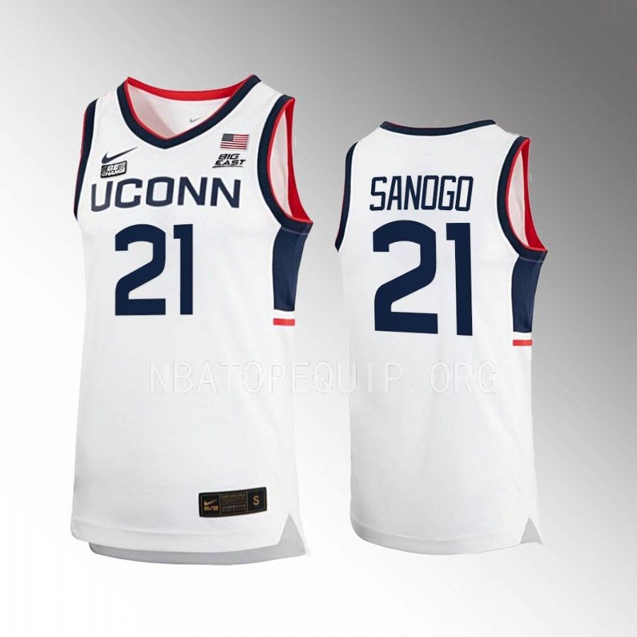 Adama Sanogo UConn Huskies White Jersey 2022-23 Home