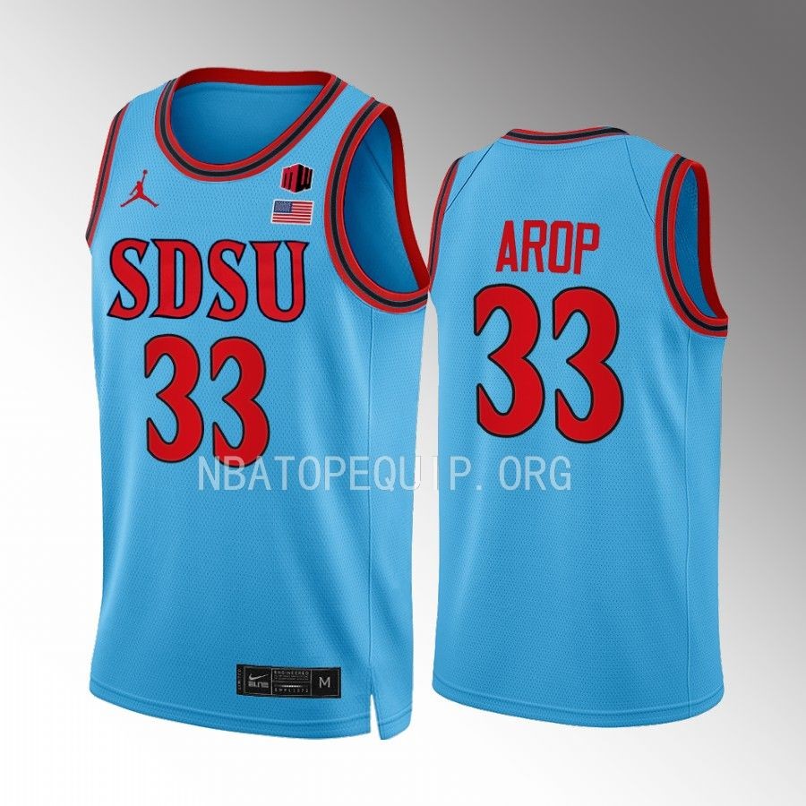 Aguek Arop San Diego State Aztecs Blue Jersey 2022-23 Alternate