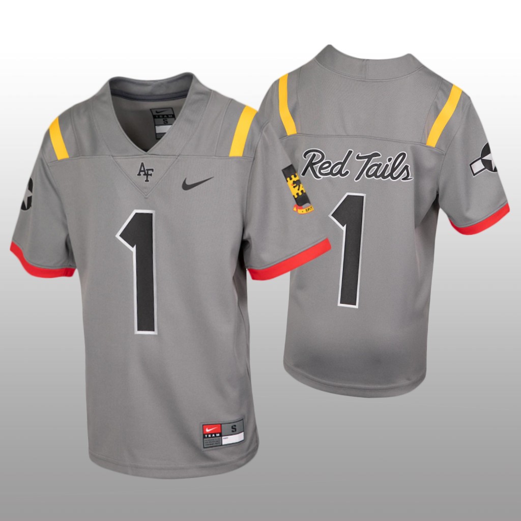 Air Force Falcons #1 Red Tails Untouchable  Gray Jersey
