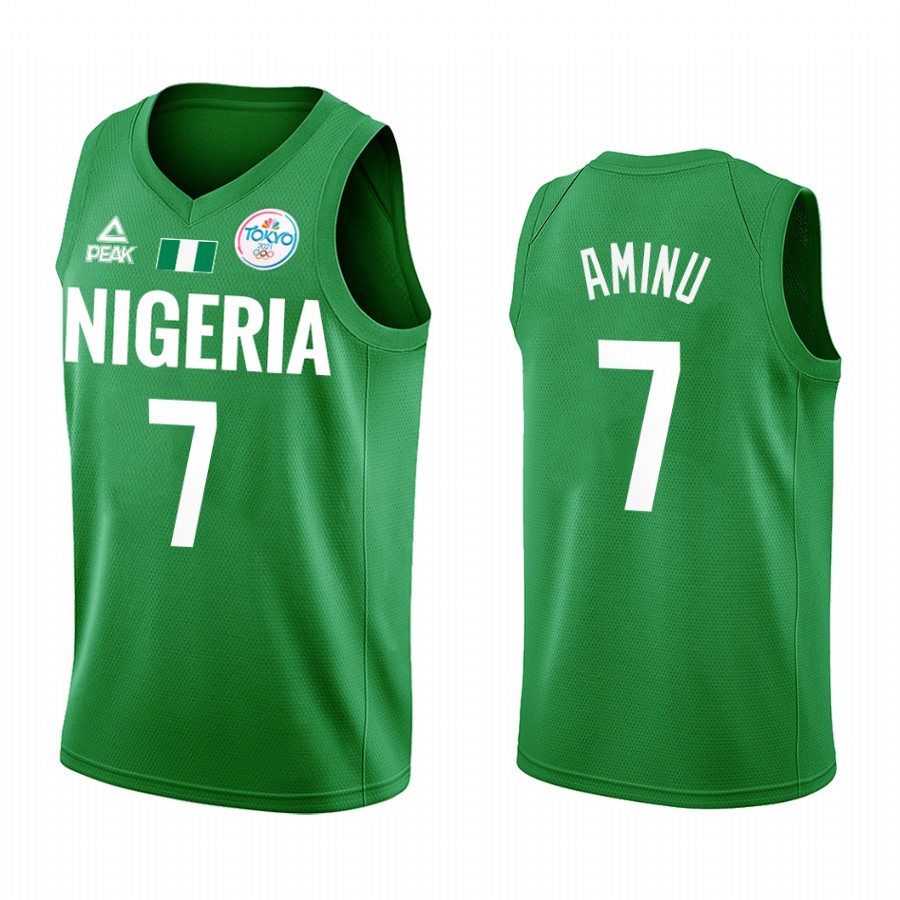 Al-Farouq Aminu Nigeria  #7 Green 2021 Tokyo Olymipcs Limited Jersey