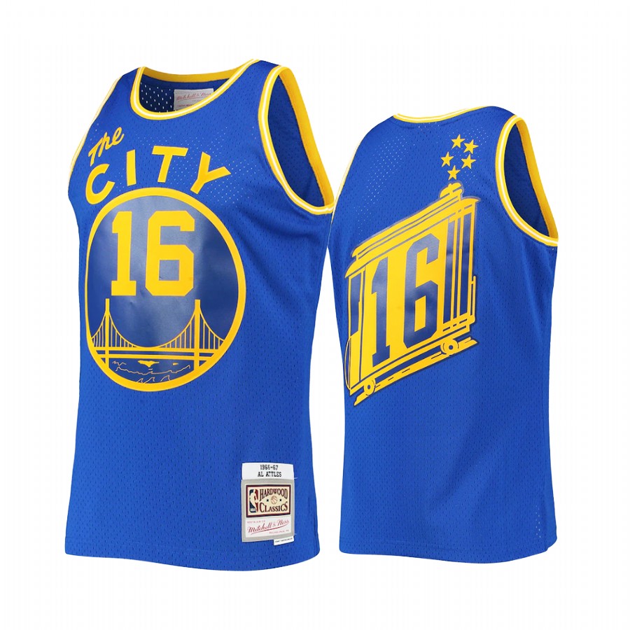 Al Attles 16 San Francisco Warriors 1966-67 Hardwood Classics Royal Jersey