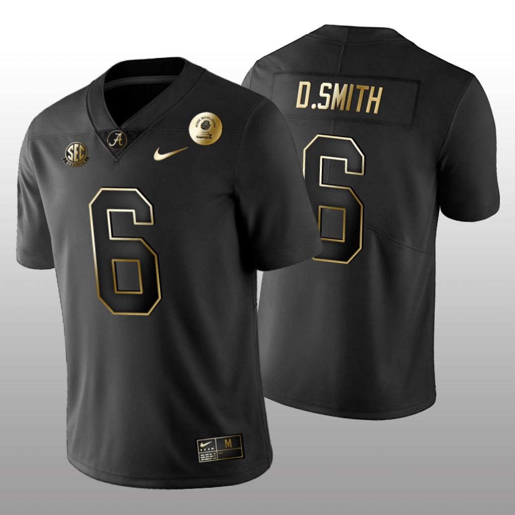 Alabama Crimson Tide Black 2021 Rose Bowl Golden Edition DeVonta Smith Jersey