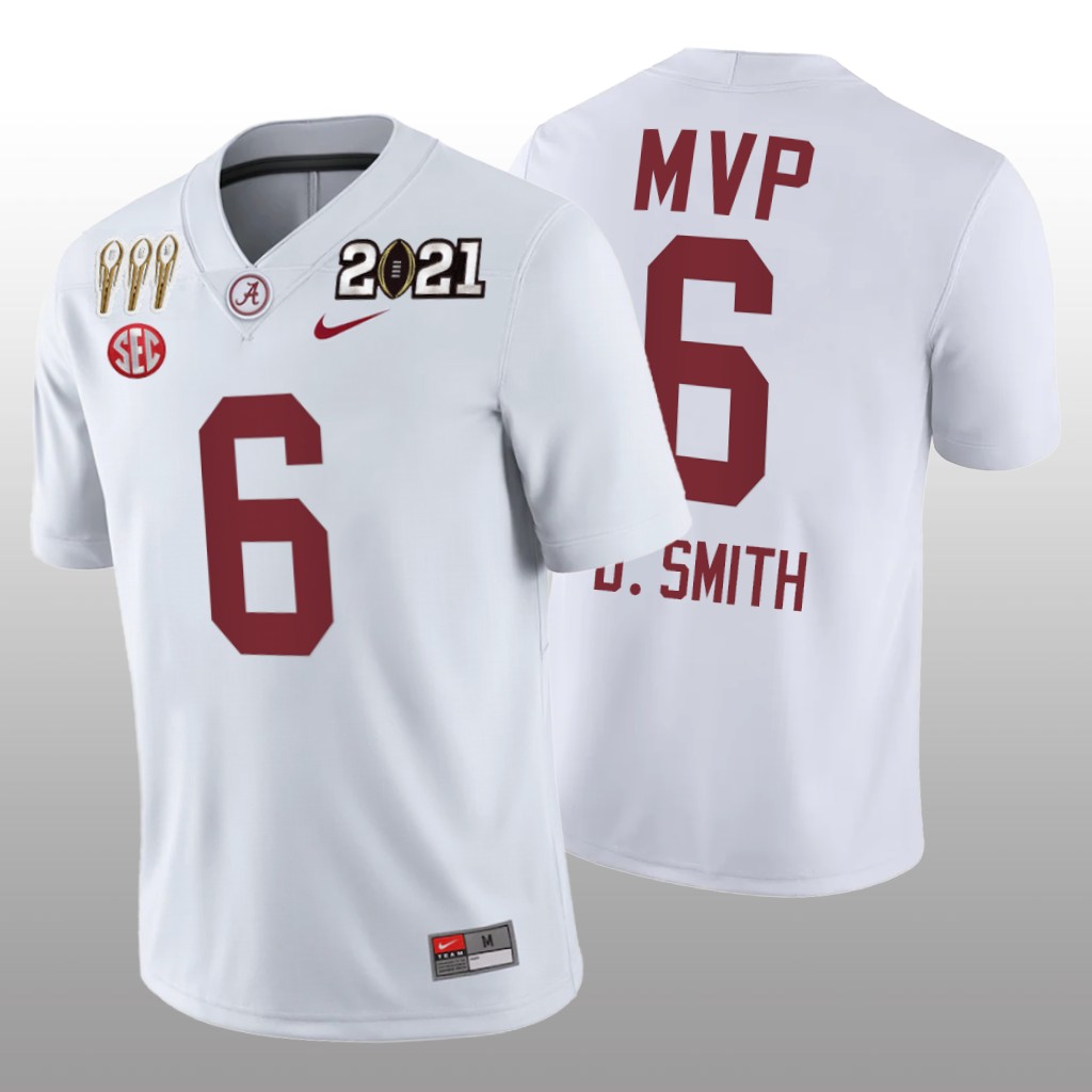 Alabama Crimson Tide DeVonta Smith White Special Commemorate Jersey 2021 Rose Bowl Offensive MVP - Men