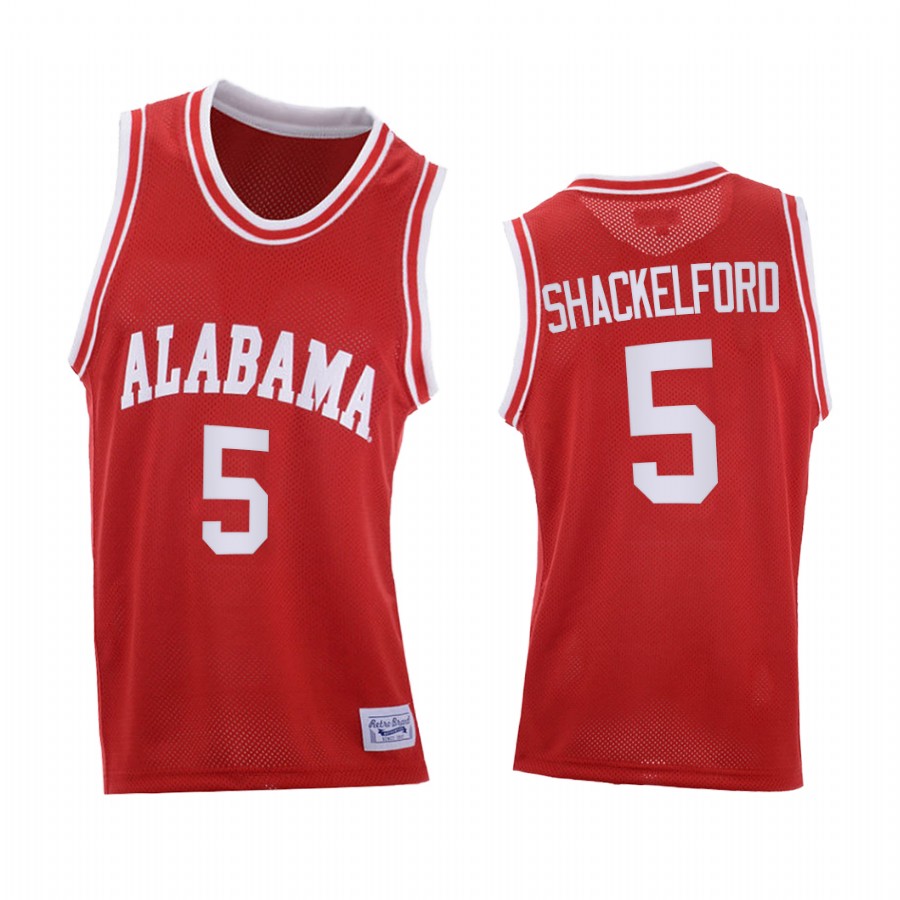Alabama Crimson Tide Jaden Shackelford Red 2021 Throwback College  Jersey