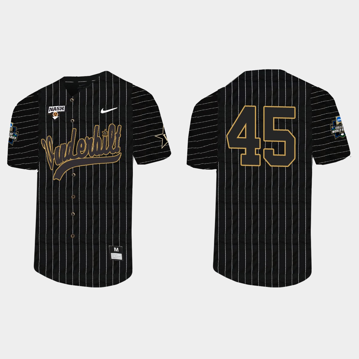 Alan Espinal Vanderbilt Commodores 2021 College World Series Pinstripe  Jersey - Black