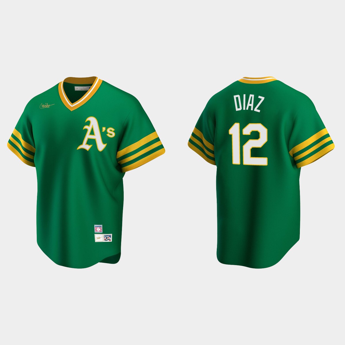 Aledmys Diaz Oakland Athletics Cooperstown Collection Road Jersey - Kelly Green