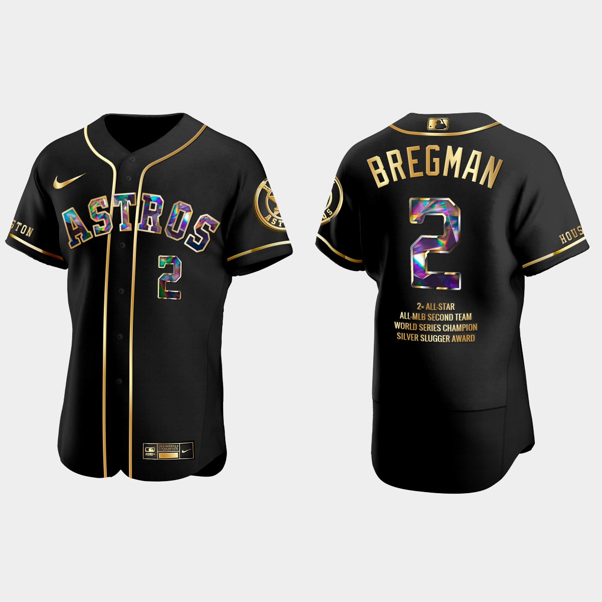 Alex Bregman Houston Astros Career Highlights Diamond Jersey - Black