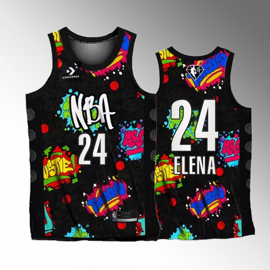 All-Star 2022 NBA Celebrity Game Brittney Elena Team Walton #24 Black Jersey host