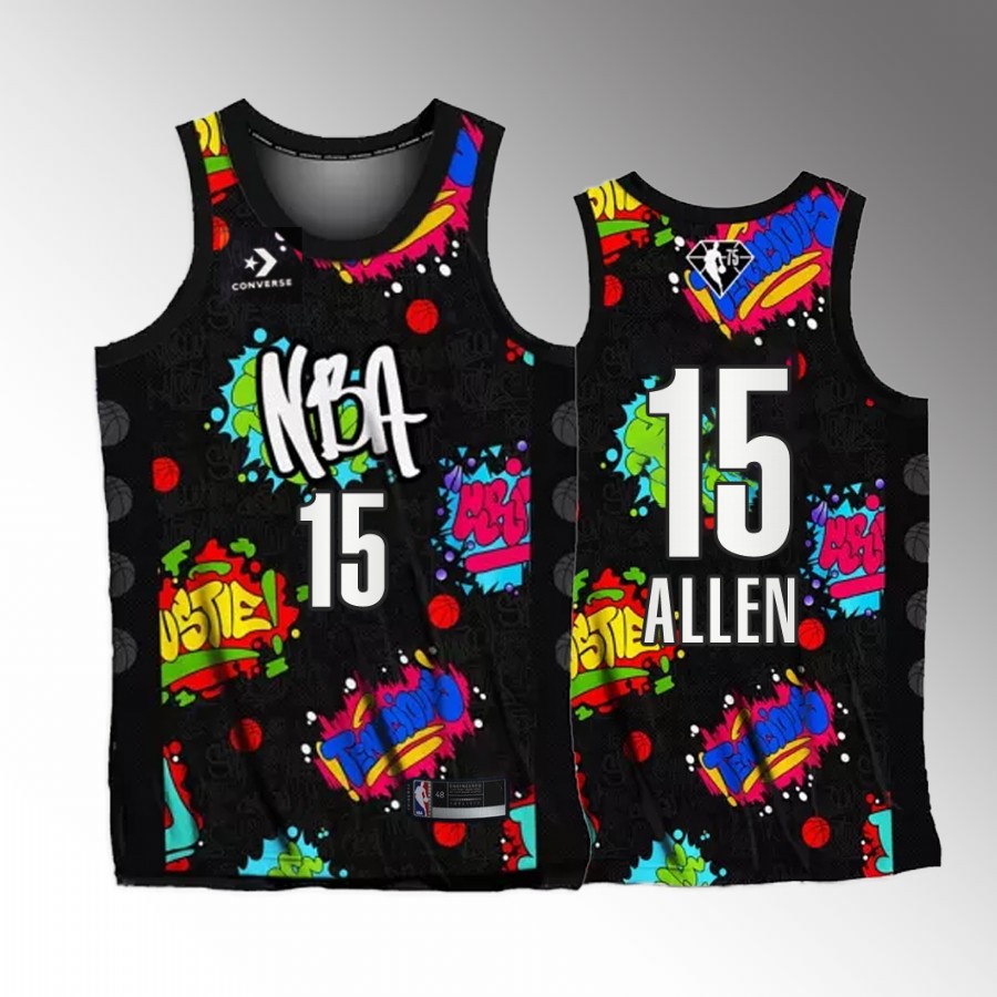 All-Star 2022 NBA Celebrity Game Jimmie Allen Team Walton #15 Black Jersey singer
