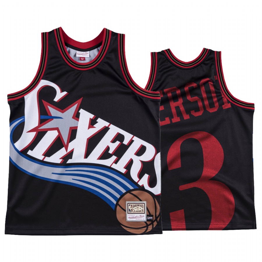 Allen Iverson Philadelphia 76ers HWC Black Big Face #3 Jersey