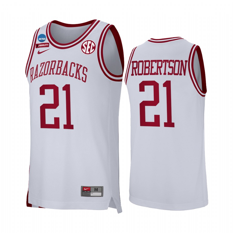 Alvin Robertson Arkansas Razorbacks White Jersey Retro  Alumni