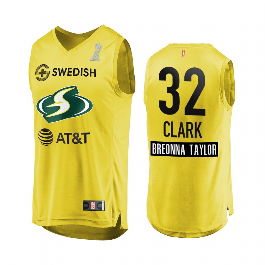 Alysha Clark WNBA 2020 WNBA Finals Champions  Men Yellow Jersey