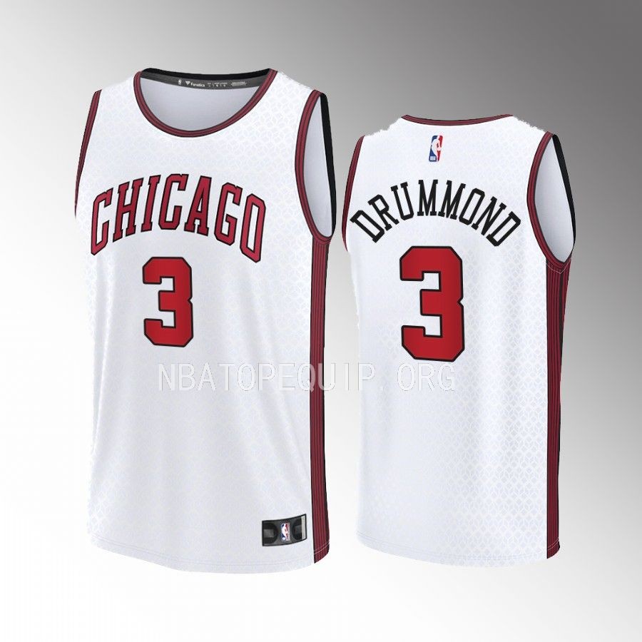 Andre Drummond Bulls #3 White Jersey Fast Break Fastbreak 2022-23 City Edition