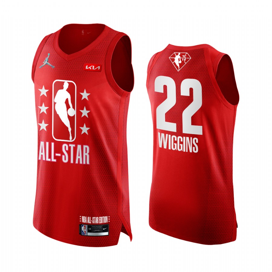 Andrew Wiggins 2022 All-Star Warriors Jersey Grey Red NBA 75th Uniform
