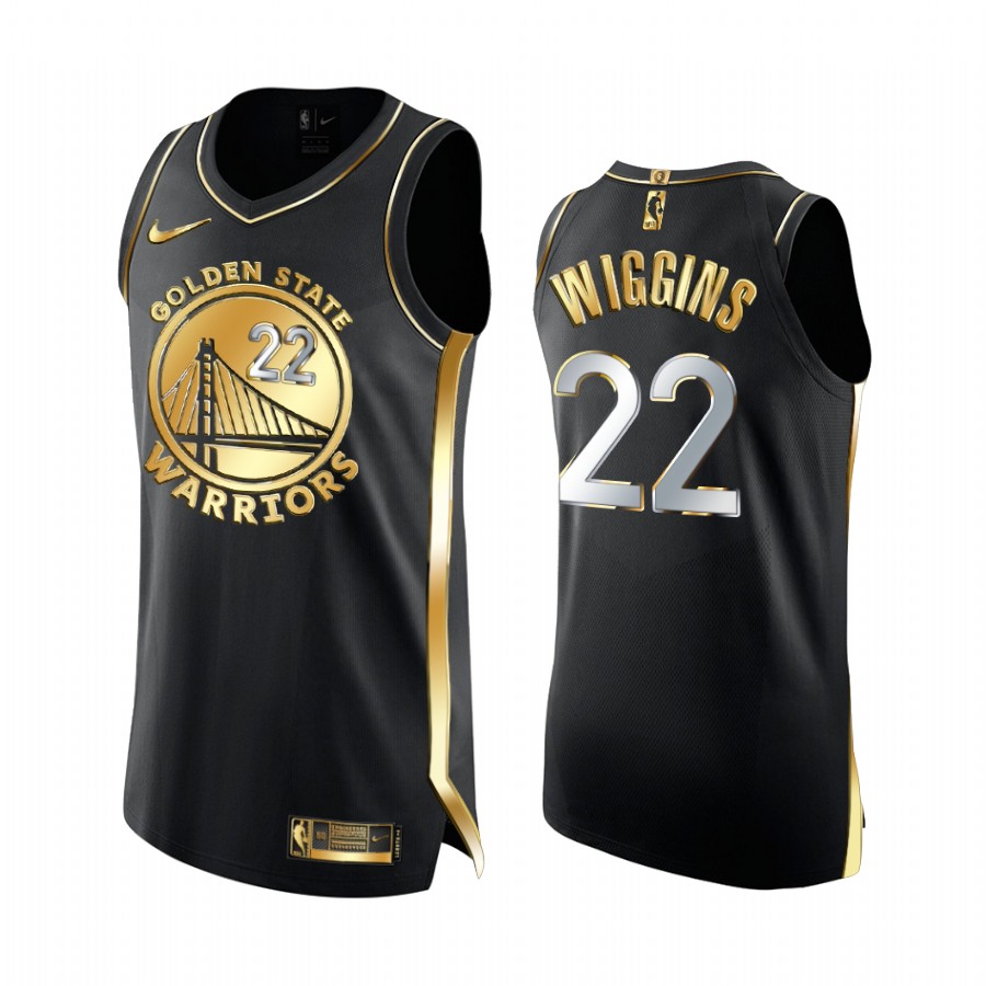Andrew Wiggins Golden State Warriors 2020-21 Black Golden Edition Jersey 6X Champs