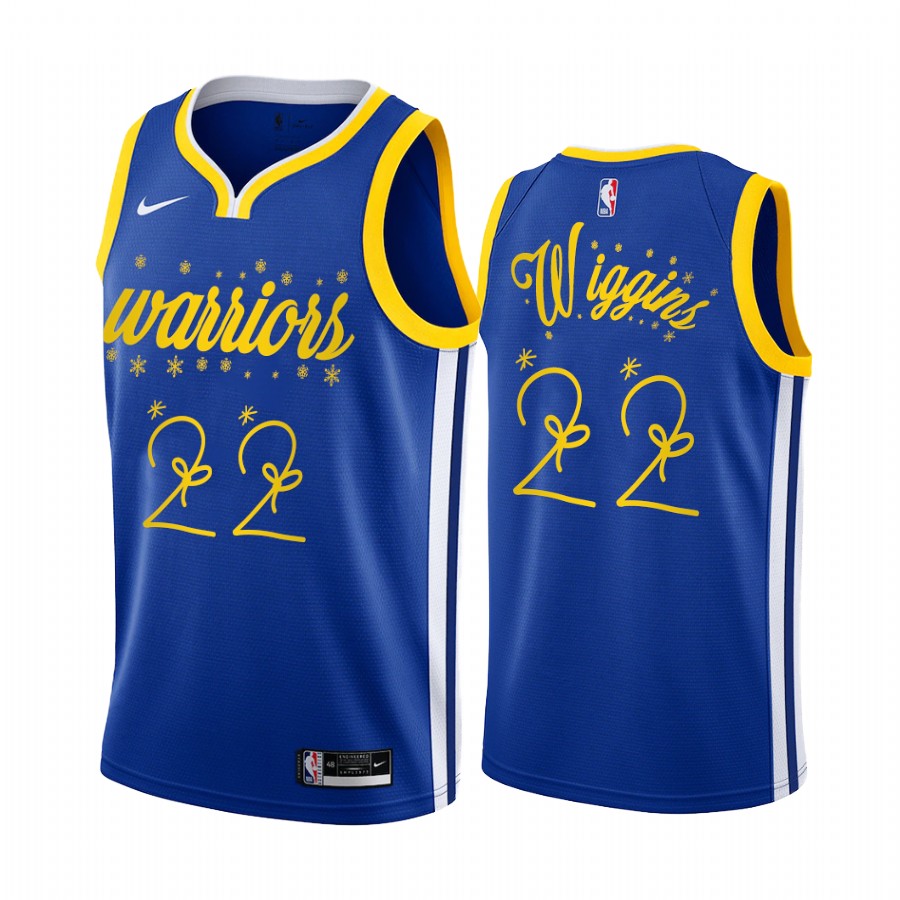 Andrew Wiggins Golden State Warriors 2020 Christmas Night Royal Jersey Festive Special Edition