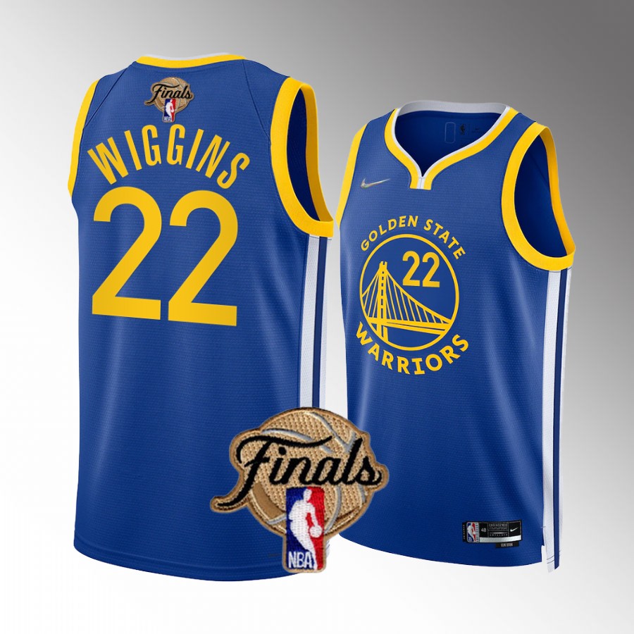 Andrew Wiggins Golden State Warriors 2022 NBA Finals Jersey Royal #22 Diamond Badge Dub