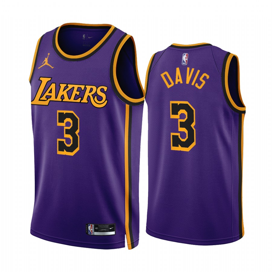 Anthony Davis 2022-23 Los Angeles Lakers Purple #3 Statement Edition Jersey