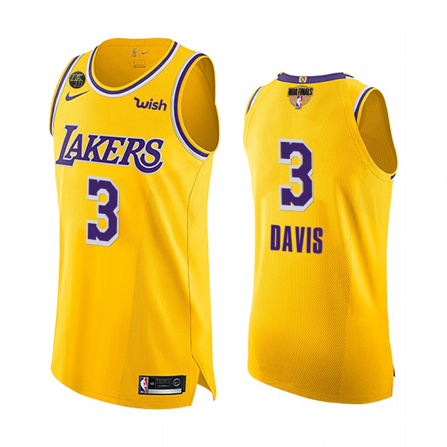 Anthony Davis LA Lakers 2020 NBA Finals G1 G4 Gold Jersey Social justice
