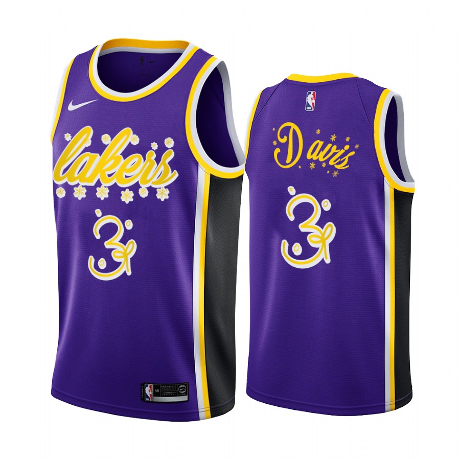 Anthony Davis Los Angeles Lakers 2020 Christmas Night Purple Jersey Festive Special Edition