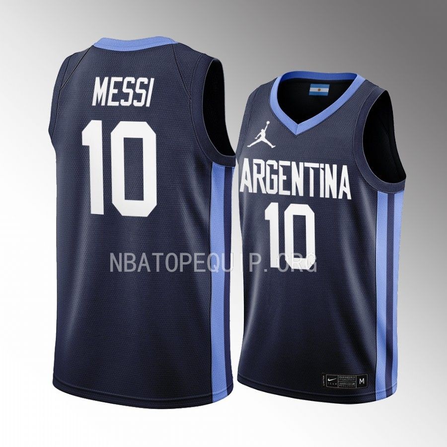 Argentina Lionel Messi 2022 FIFA Golden Ball Navy Jersey #10