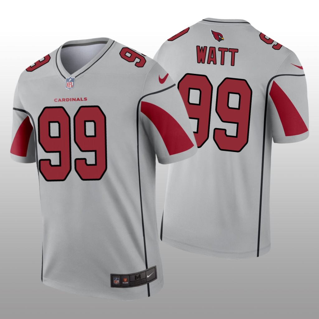 Arizona Cardinals J.J. Watt Silver Jersey Inverted Legend - Men's