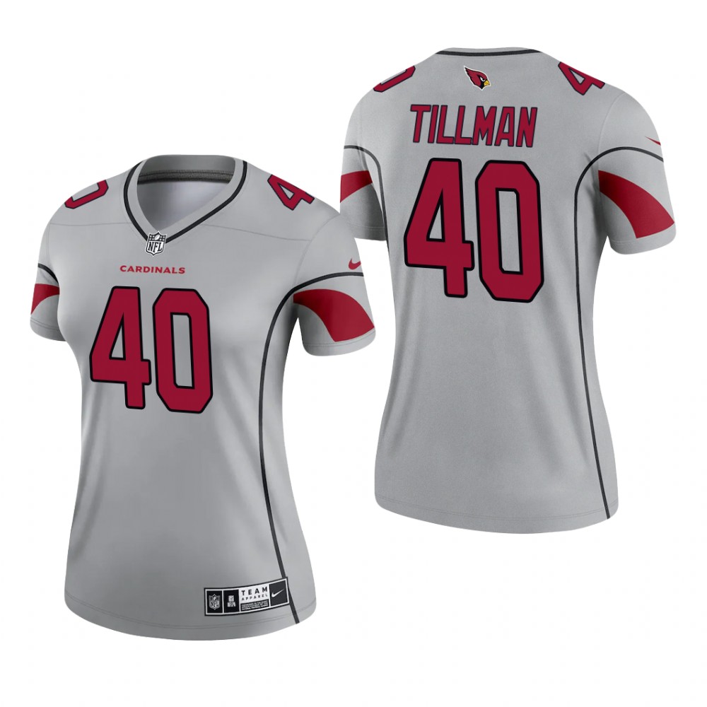 Arizona Cardinals Pat Tillman Gray Jersey Inverted Legend - Women's