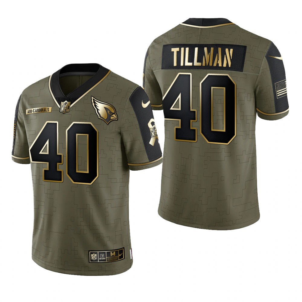 Arizona Cardinals Pat Tillman Olive Gold Limited Jersey 2021 Salute To Service - Men's