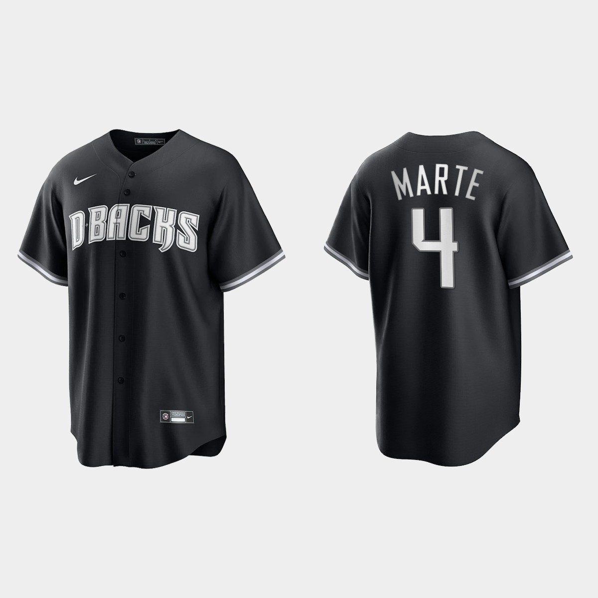 Arizona Diamondbacks Ketel Marte 2021 All Black Fashion Jersey - Black White