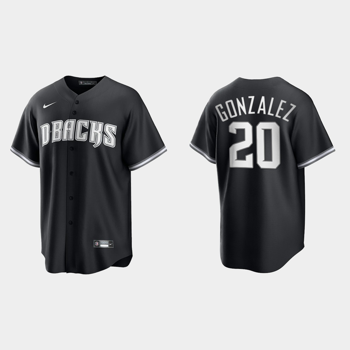 Arizona Diamondbacks Luis Gonzalez 2021 All Black Fashion Jersey - Black White