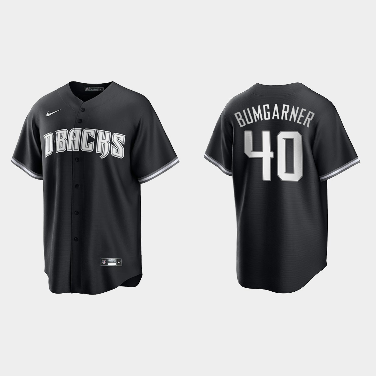 Arizona Diamondbacks Madison Bumgarner 2021 All Black Fashion Jersey - Black White