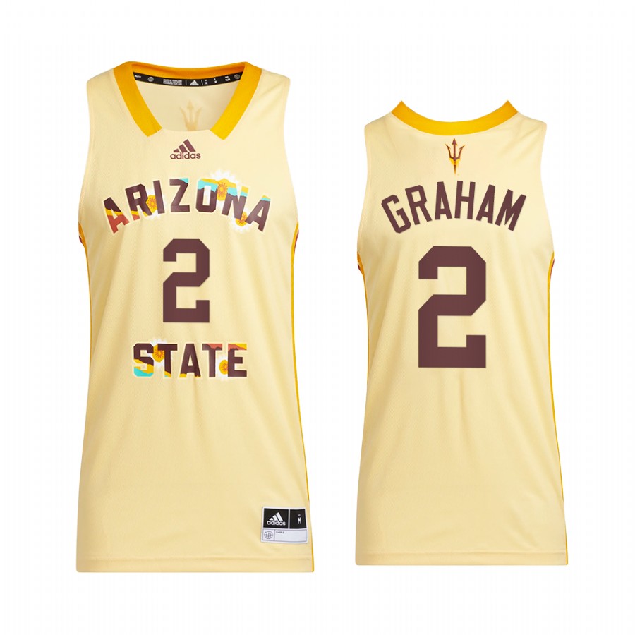 Arizona State Sun Devils Jalen Graham Jersey 2022 Honoring Black Excellence Yellow  Uniform