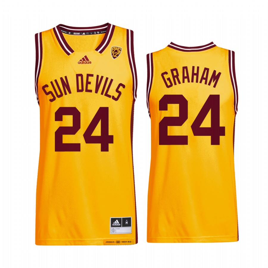 Arizona State Sun Devils Jalen Graham Jersey 2022 Reverse Retro Gold College  Uniform